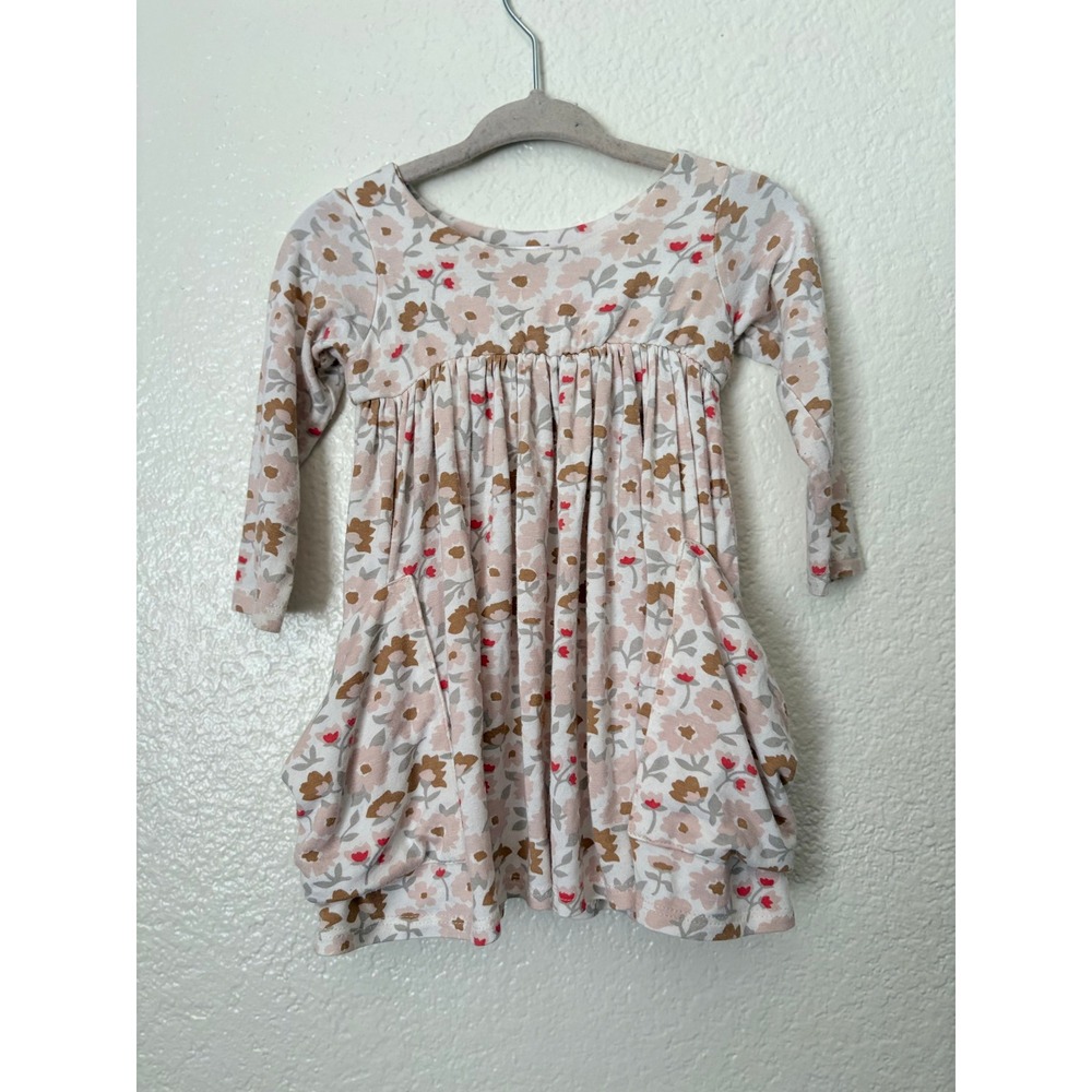 Remie Girl Floral Long Sleeve Pocket Dress‎ Bamboo Preppy Classic Easter Wedding